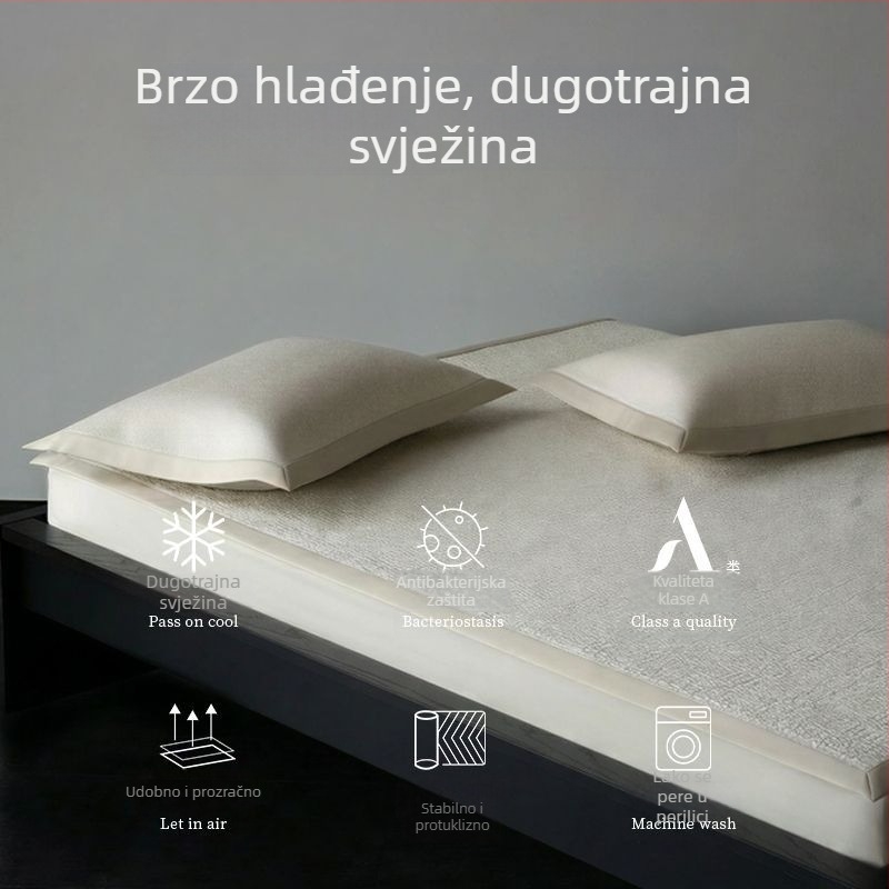 Iris Pie Hlađena prostirka od ledenog satenog vlakna, sigurnost za bebe – Klasa A, mekana i prozračna ljetna podloga za krevetić od 2,0 m, ljeto 2026