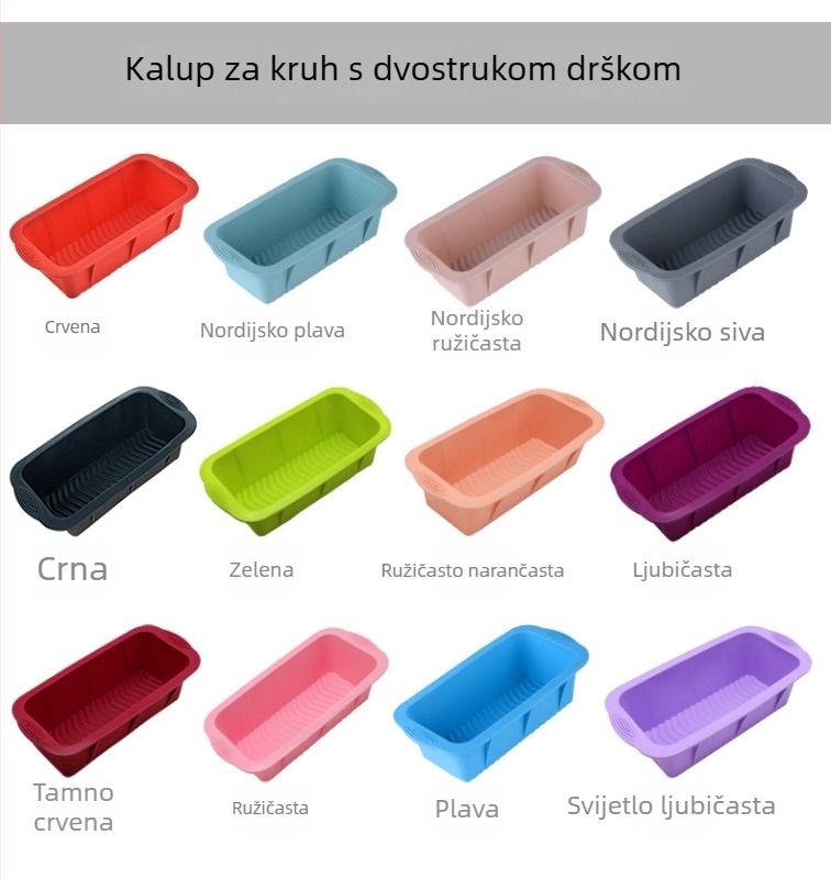 Pravokutna silikonska kalupa za kolače, otporna na visoke temperature