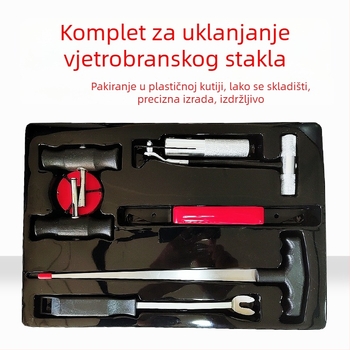 Sedmeročlani set alata za demontažu vjetrobranskog stakla automobila, čelična žica