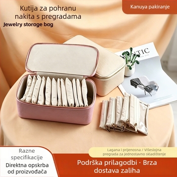 Prijenosna kutija za nakit s 12 pretinaca – organizator za naušnice i druge dijelove nakita