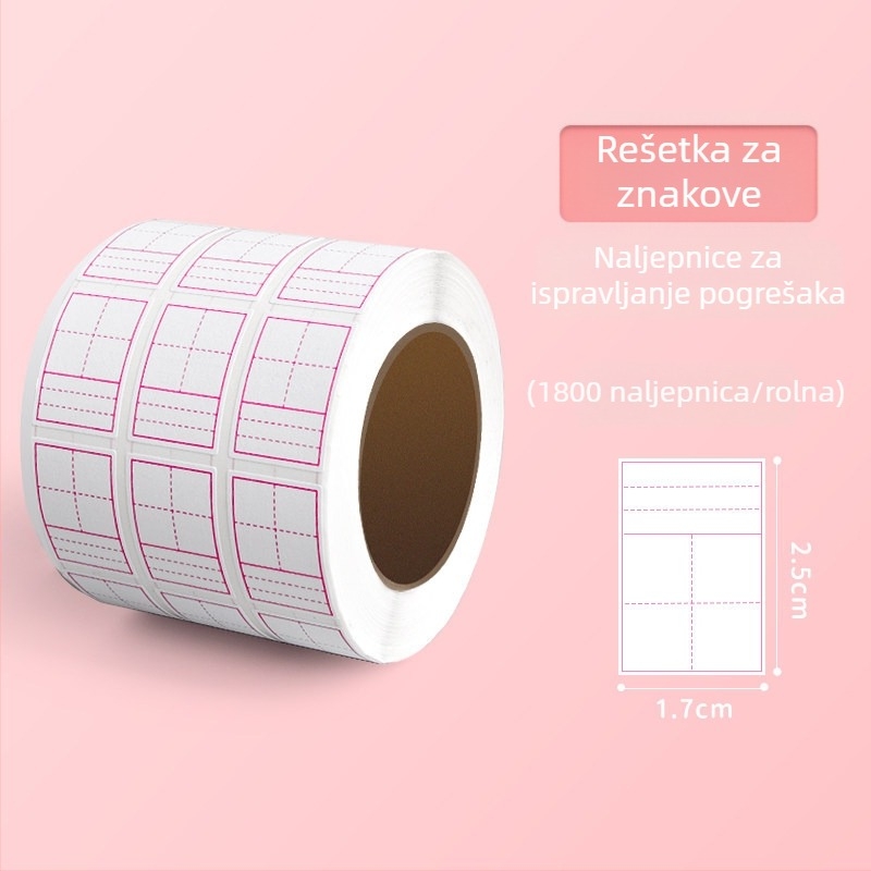 Ispravne naljepnice za učenike osnovne škole, naljepnice za ispravljanje bez tragova, višefunkcionalne za mrežu kineskih znakova, pinyin i engleski