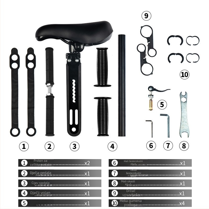 Prednje dječje sjedalo za planinski bicikl s jastučićem