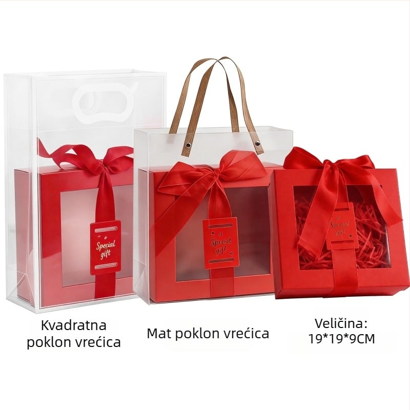 Prozirna kutija za darove za rođendan sa poklopcem, prazna kutija, vrhunska prijenosna kutija za darove