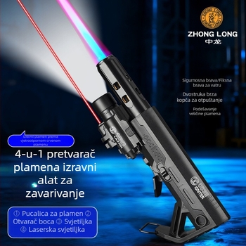Zhonglong ZL-053B visoko temperaturna upaljač za cigare, za vanjski roštilj, ponovno punjiva plamen, prijenosni vjetrootpornost upaljač
