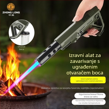 Zhonglong ZL-053B visoko temperaturna upaljač za cigare, za vanjski roštilj, ponovno punjiva plamen, prijenosni vjetrootpornost upaljač