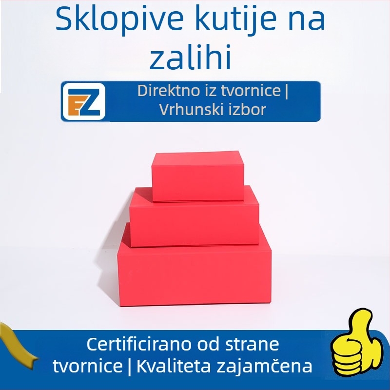 Jednostavna sklopiva kutija za darove od tvrdog kartona, velika, štedi prostor, preklopni poklop, prilagodljiva