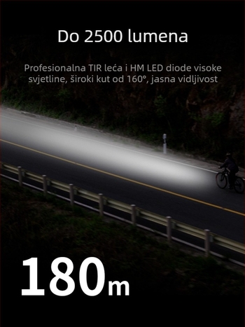 Eslnf Prednja LED svjetiljka za bicikl visokog sjaja, s više LED dioda, aluminijska legura