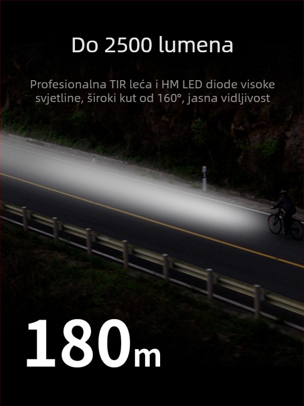 Eslnf Prednja LED svjetiljka za bicikl visokog sjaja, s više LED dioda, aluminijska legura