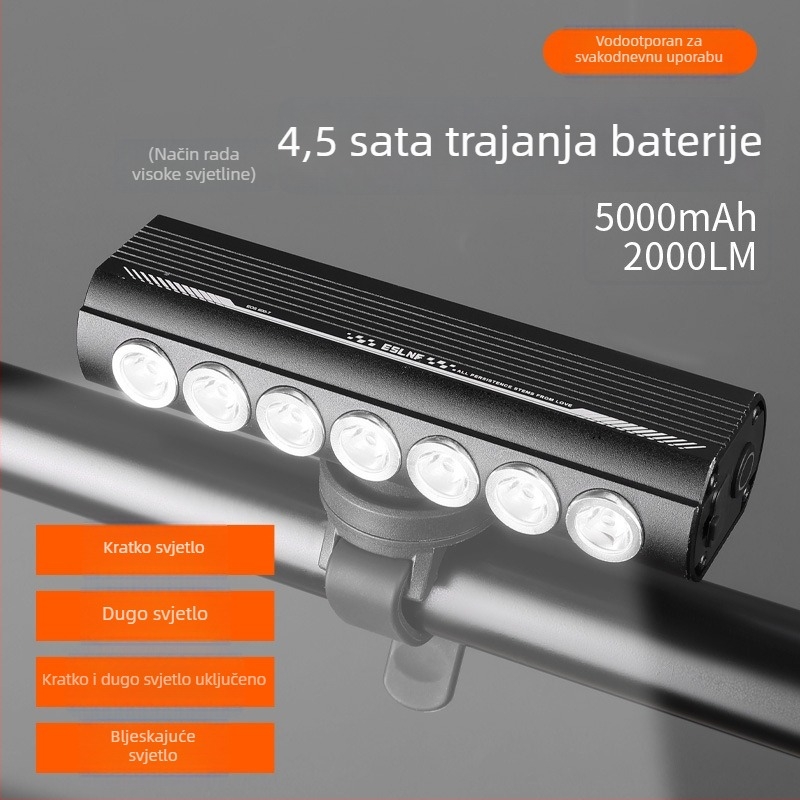 Eslnf Prednja LED svjetiljka za bicikl visokog sjaja, s više LED dioda, aluminijska legura