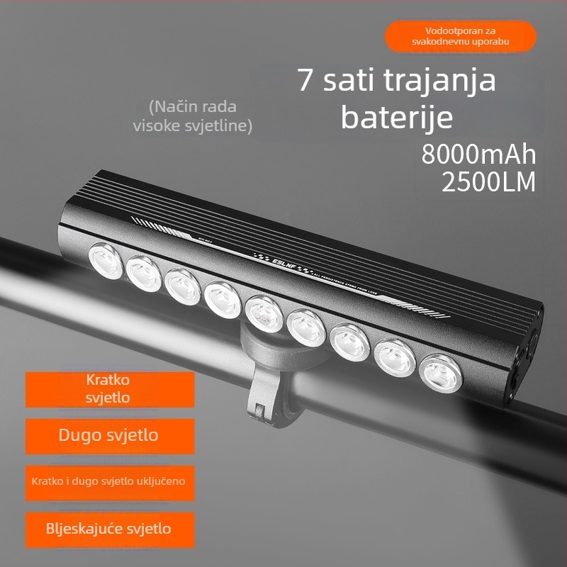 Eslnf Prednja LED svjetiljka za bicikl visokog sjaja, s više LED dioda, aluminijska legura
