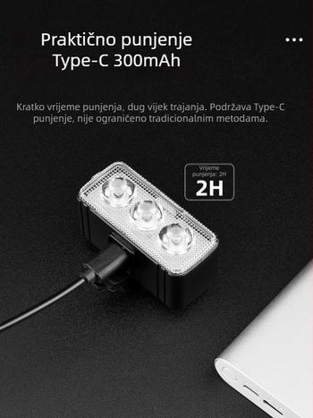 Set prednje i stražnje svjetiljke za bicikl, višestruka namjena, visoka svjetlina, dugotrajnost, vodootporno za noćnu vožnju, za planinske i cestovne bicikle, oprema za biciklizam