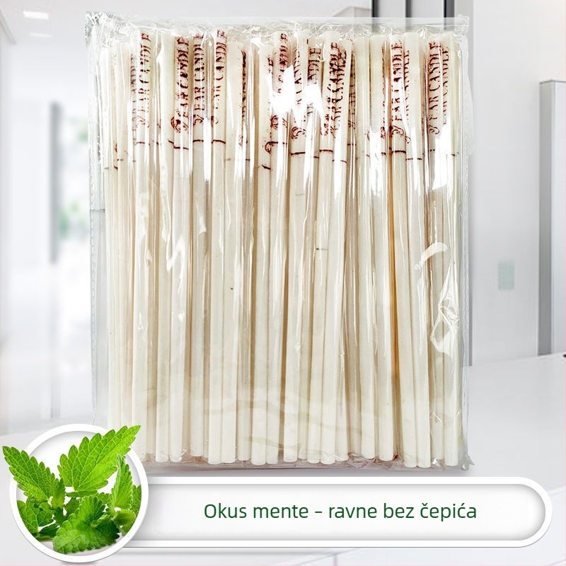 Aromaterapijska svijeća za uši – profesionalna terapija ušiju, debeo vosak, ravni knot, paket od 100 kom.