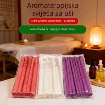 Aromaterapijske ušne svijeće, 100 komada, neapsorbirajuće štapiće za ušni vosak, za kućnu i salonsku upotrebu