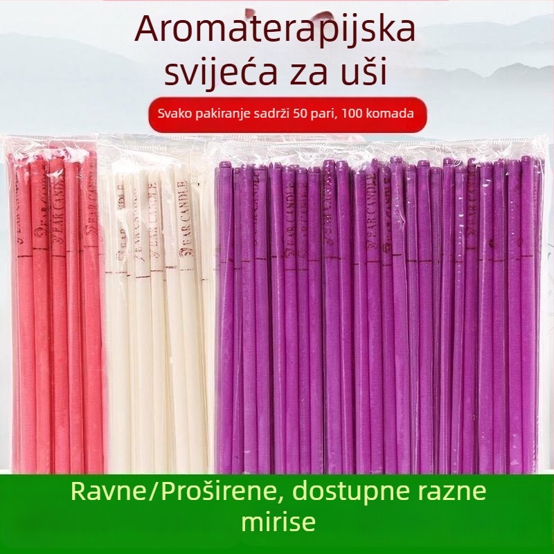 Aromaterapijske ušne svijeće, 100 komada, neapsorbirajuće štapiće za ušni vosak, za kućnu i salonsku upotrebu