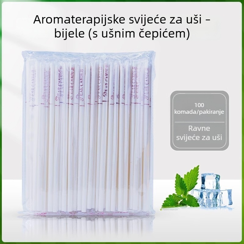Aromaterapijske ušne svijeće, 100 komada, neapsorbirajuće štapiće za ušni vosak, za kućnu i salonsku upotrebu
