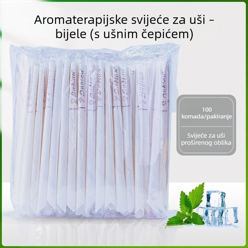Aromaterapijske ušne svijeće, 100 komada, neapsorbirajuće štapiće za ušni vosak, za kućnu i salonsku upotrebu