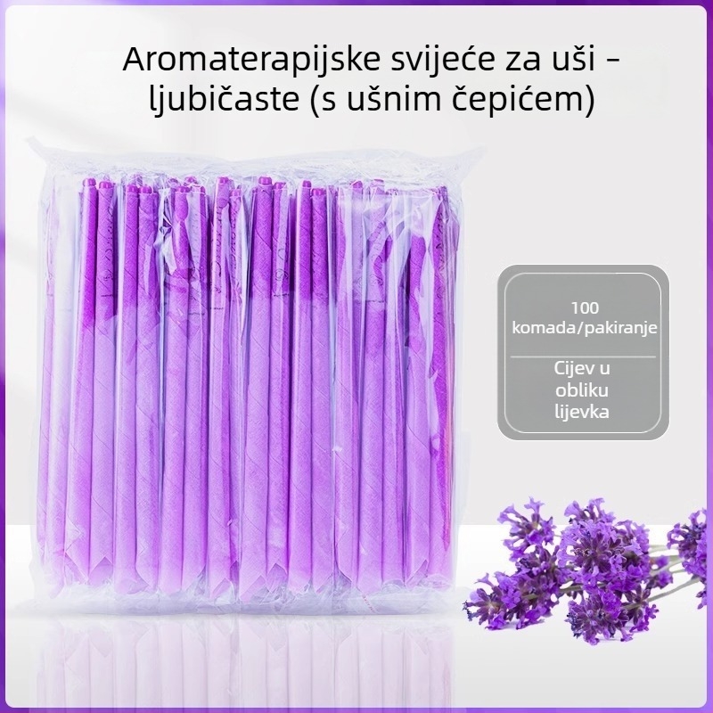 Aromaterapijske ušne svijeće, 100 komada, neapsorbirajuće štapiće za ušni vosak, za kućnu i salonsku upotrebu