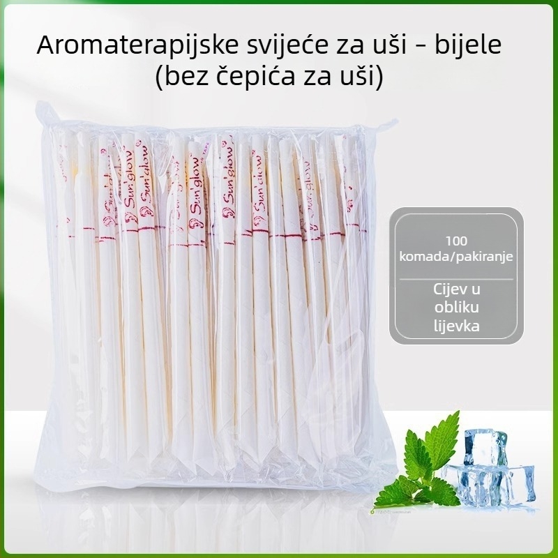 Aromaterapijske ušne svijeće, 100 komada, neapsorbirajuće štapiće za ušni vosak, za kućnu i salonsku upotrebu