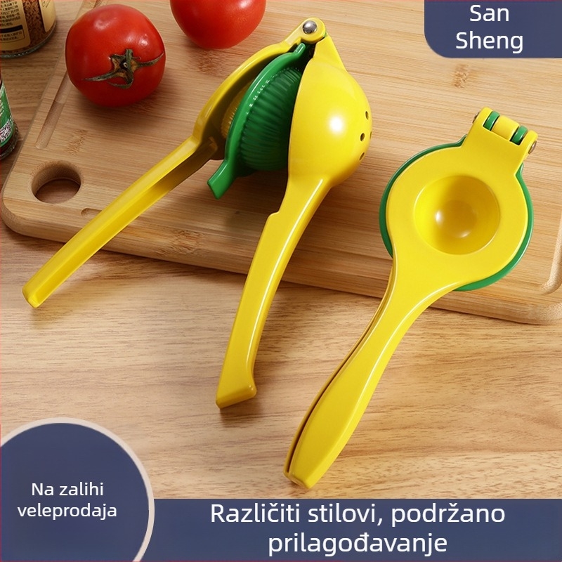 Ručni sokovnik za limun s trostrukim pritiskom, aluminijska legura, dimenzije 22,5 × 7,5 cm