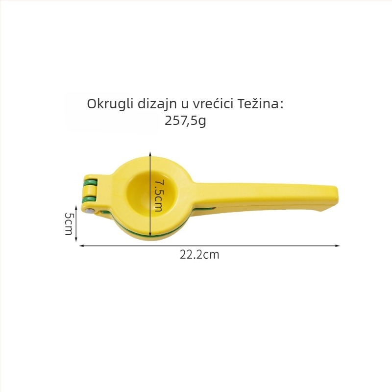Ručni sokovnik za limun s trostrukim pritiskom, aluminijska legura, dimenzije 22,5 × 7,5 cm