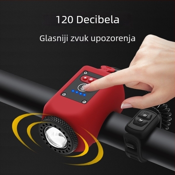 Prednja svjetiljka za bicikl s USB punjenjem, rog, dječji zvončić, LED svjetlo, vodootporna oprema za noćnu vožnju na planinskom biciklu