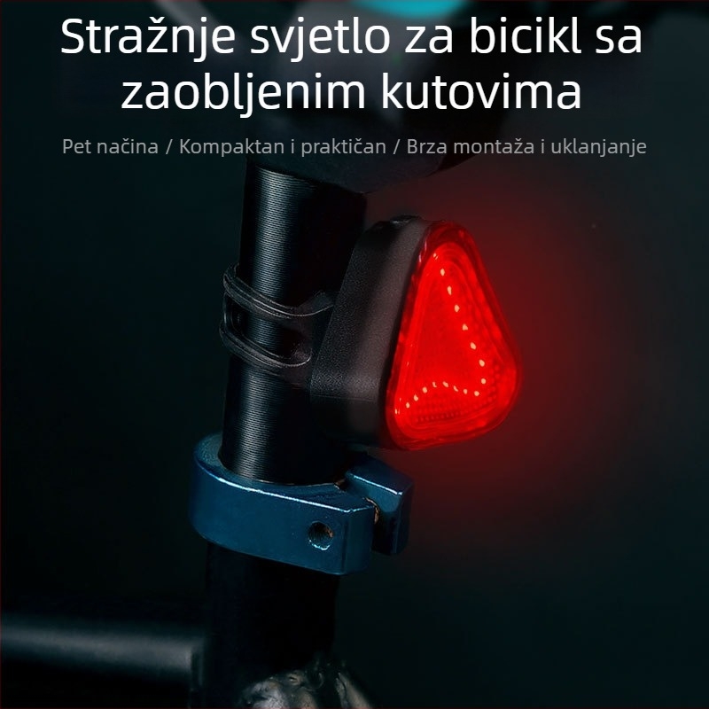 2026 Novi model stražnje svjetiljke za planinski bicikl USB punjiva svjetiljka za bicikl – svjetlo sigurnosnog upozorenja