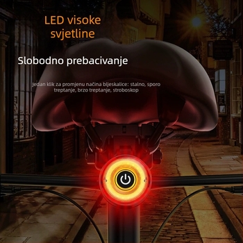 Stražnja svjetiljka za bicikl s inteligentnim senzorom kočenja i upozoravajućom lampom, za planinske bicikle i vožnju noću na otvorenom