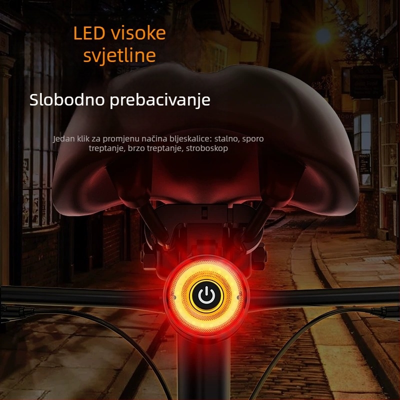 Stražnja svjetiljka za bicikl s inteligentnim senzorom kočenja i upozoravajućom lampom, za planinske bicikle i vožnju noću na otvorenom