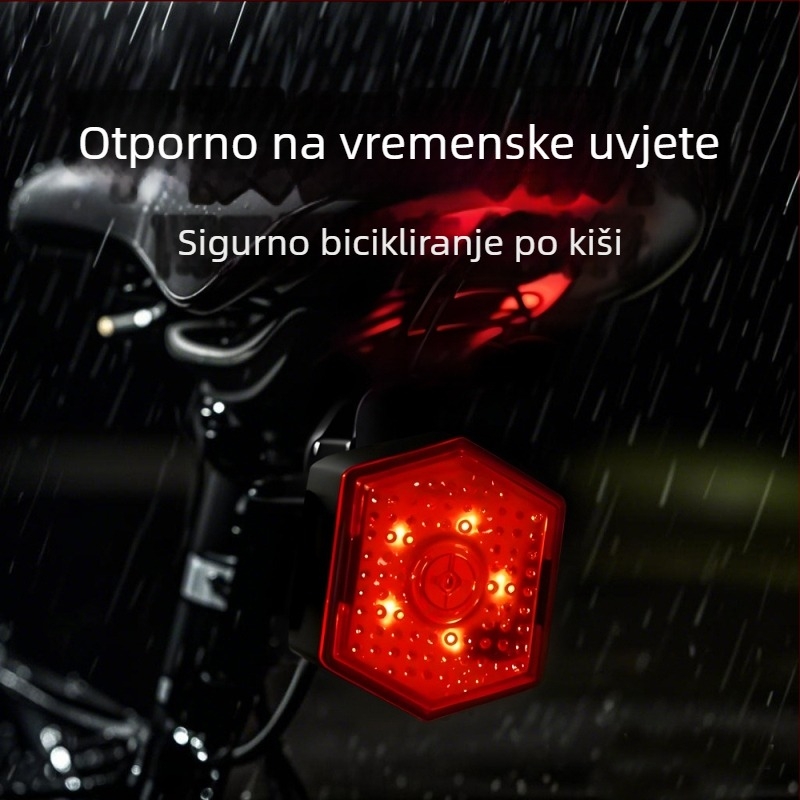 Stražnja svjetiljka za bicikl, svjetlo za vožnju, LED sigurnosnog upozorenja, za noćnu vožnju na planinskim i cestovnim biciklima, USB punjivo
