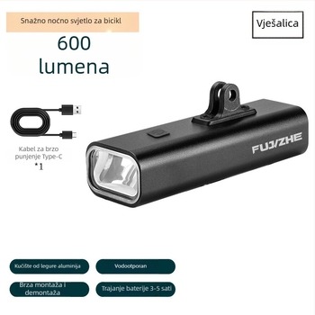 Prednje svjetlo za bicikl od aluminijske legure, snažnog sjaja, punjivo, za planinske i cestovne bicikle