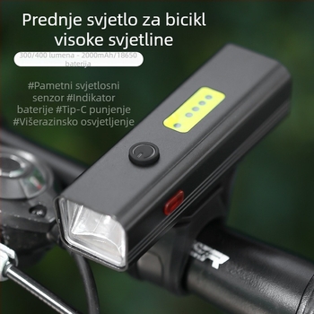 Prednje svjetlo za bicikl od aluminijske legure s visokim intenzitetom svjetla, svjetlo za noćnu vožnju, set dodatne opreme za cestovni i brdski bicikl, stražnja svjetiljka