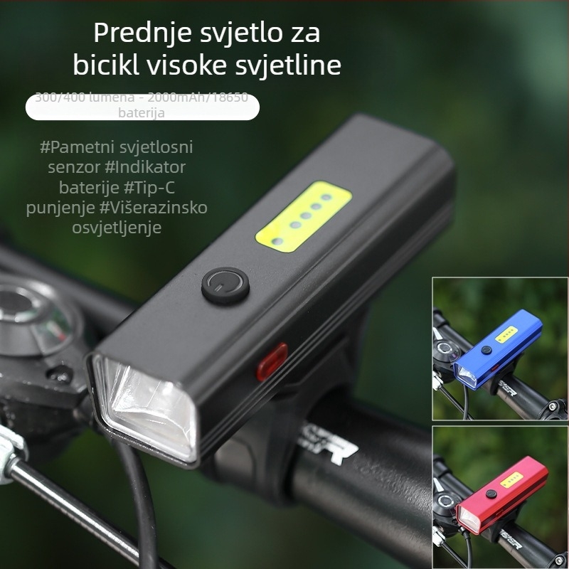 Prednje svjetlo za bicikl od aluminijske legure s visokim intenzitetom svjetla, svjetlo za noćnu vožnju, set dodatne opreme za cestovni i brdski bicikl, stražnja svjetiljka