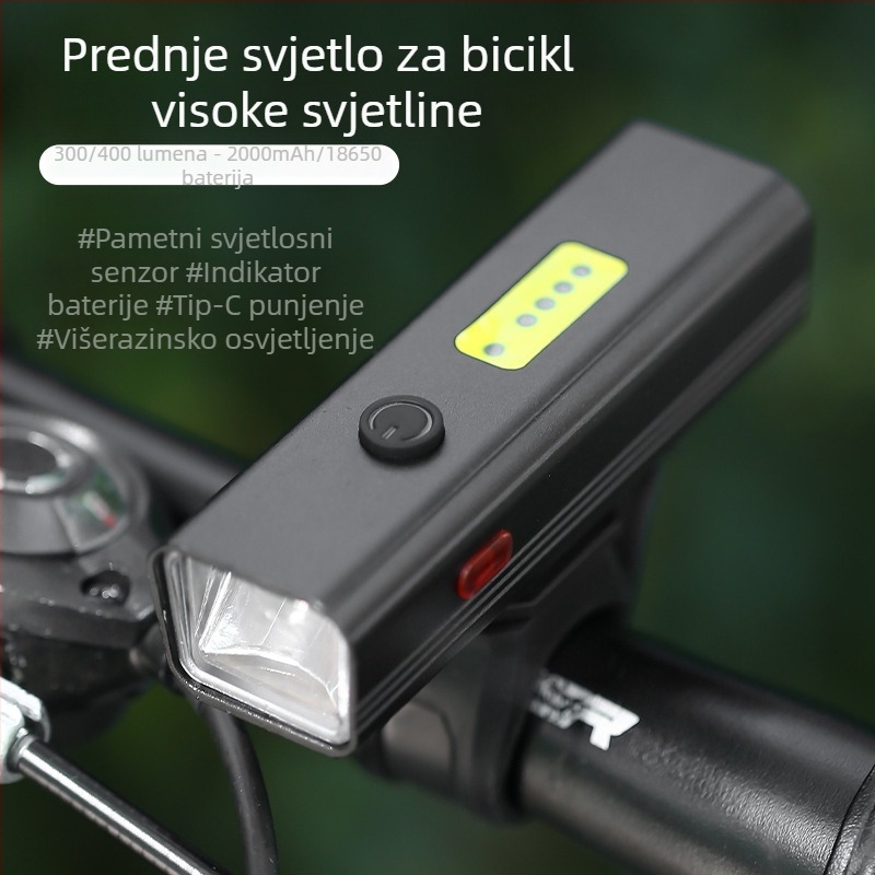 Prednje svjetlo za bicikl od aluminijske legure s visokim intenzitetom svjetla, svjetlo za noćnu vožnju, set dodatne opreme za cestovni i brdski bicikl, stražnja svjetiljka