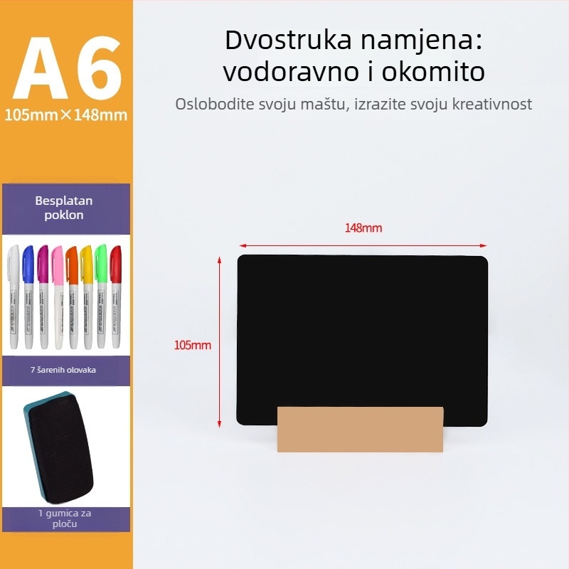 Stolni vertikalni natpis za ručno pisane jelovnike i cijene — mala ploča za restorane, barove i noćna tržišta
