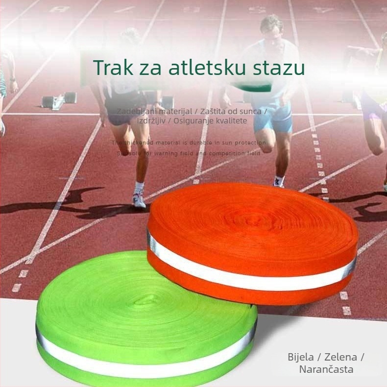 Upozoravajuća lagana traka za atletiku: završna linija, sprint staza i bočna linija za beach volley – debeli reflektirajući sigurnosni pojas