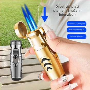 RY003 Dvostruki plamen, otporan na vjetar, zapaljivač za cigare, za vanjski roštilj