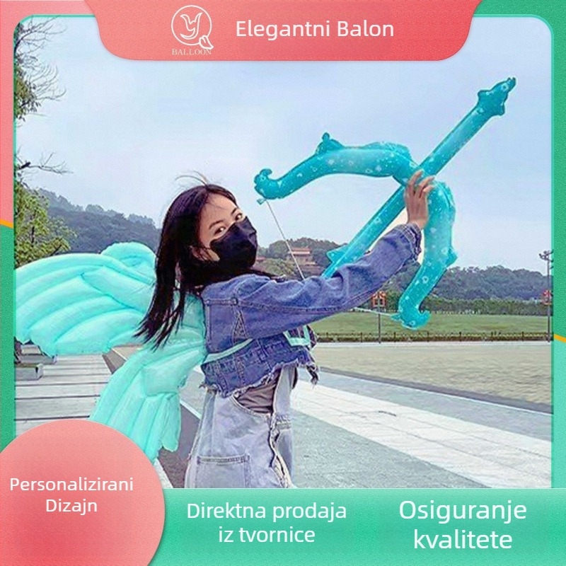 Folijski balon u obliku vile s lukom i strijelom, pastelne boje