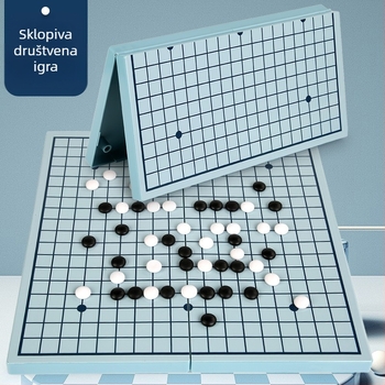 Drveni sklopivi set igara za djecu: Gomoku, Go, Flying Chess, kineski šah i još igara