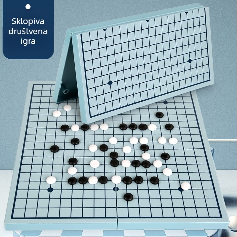 Drveni sklopivi set igara za djecu: Gomoku, Go, Flying Chess, kineski šah i još igara