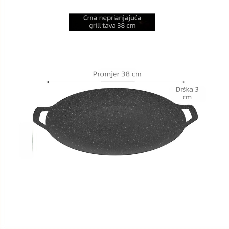 Koreanskog stila vanjska grill tava s Maifan kamenom za indukcijske ploče, neprijanjajuća, prijenosna