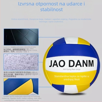 Odbojka br.5 za učenike srednje škole — meka napuhana lopta za trening u dvorani; Odbojka br.4 za učenike osnovne škole — tvrda lopta za trening u dvorani