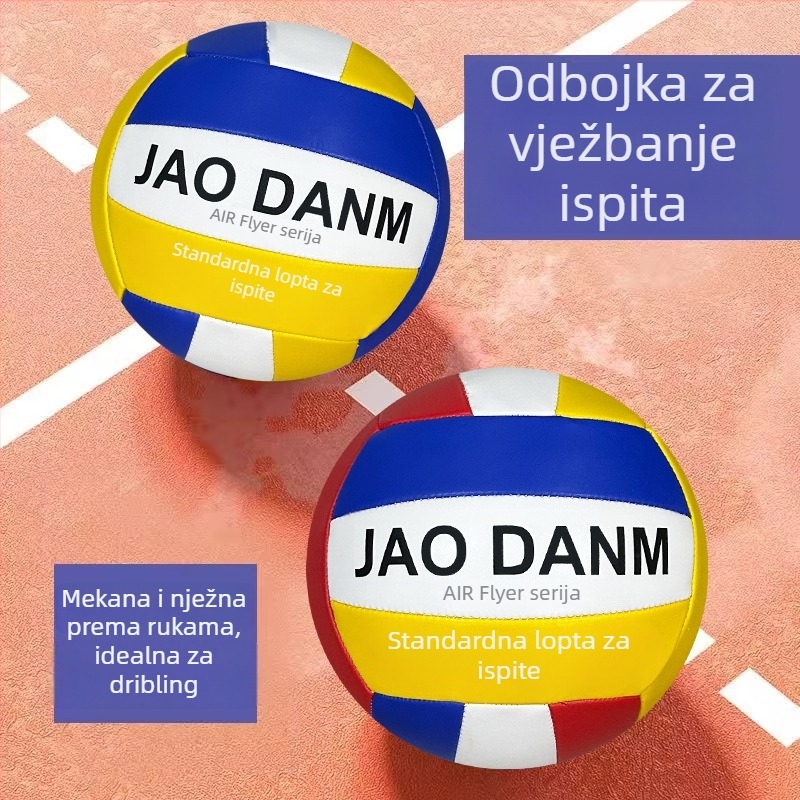 Odbojka br.5 za učenike srednje škole — meka napuhana lopta za trening u dvorani; Odbojka br.4 za učenike osnovne škole — tvrda lopta za trening u dvorani