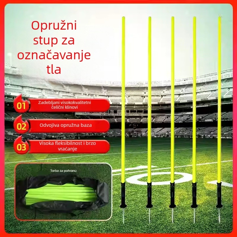 Prijenosne markirne šipke za trening košarke i nogometa, ravna šipka za kutnu zastavu.