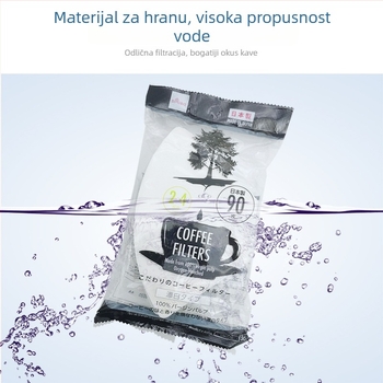 Daiso papir za filter kave neizbjeljen, 90 listova, prirodna boja drveta