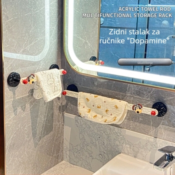 Dopamine Zidni držač ručnika za kupaonicu, bez bušenja, s odvodom vode