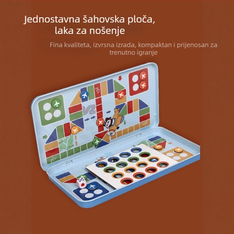 Magnetni obrazovni društveni set za djecu — Flying Chess i Gomoku, prijenosni stolni set za interakciju roditelja i djece