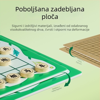 Šuma mudrosti – Sve-u-jednom društvena ploča: Leteće šahovske igre, Gomoku i Kineski šah, za djecu 6–12 godina