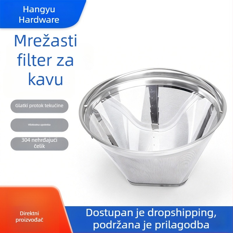 Filter za kapajući aparat za kavu, košarica od nehrđajućeg čelika, ultragusta mrežica, univerzalni dodatak
