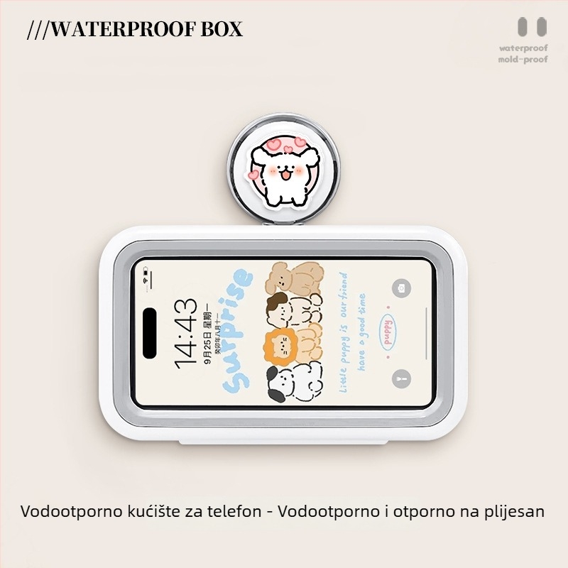 Držač telefona sa usisivačem za kupaonicu, vodootporna futrola za telefon, zidni višenamjenski spremnik za kupaonicu