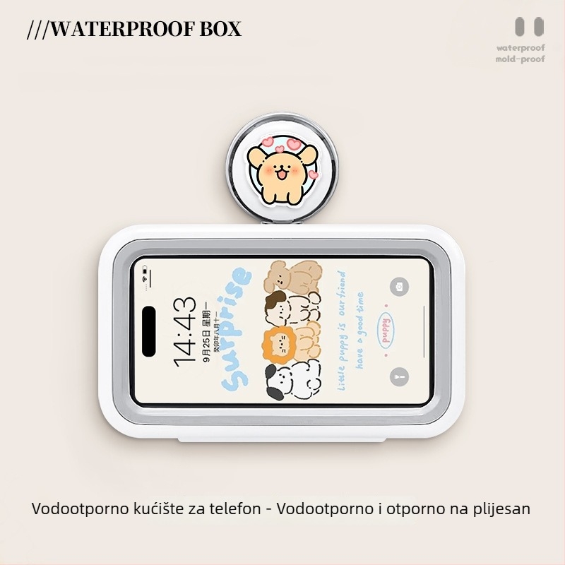 Držač telefona sa usisivačem za kupaonicu, vodootporna futrola za telefon, zidni višenamjenski spremnik za kupaonicu